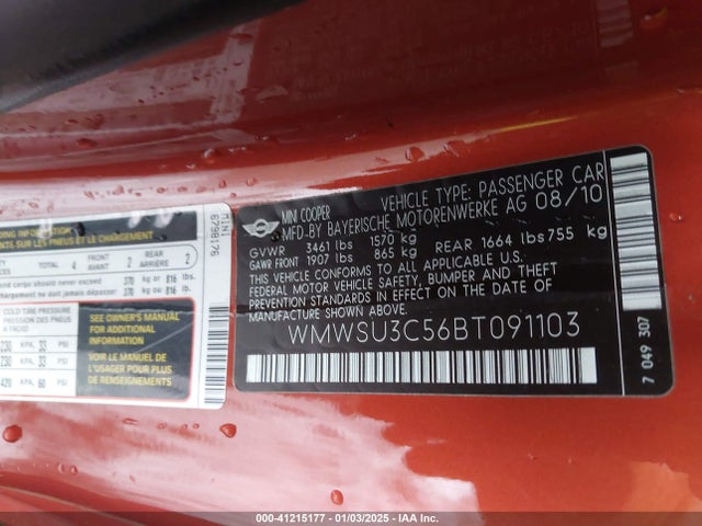 2011 MINI COOPER WMWSU3C56BT091103 Photo 8