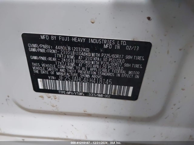 JF2SJAHC4EH418145 Subaru Forester 2.5i Limited