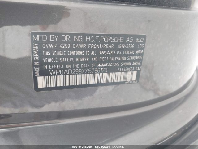 2007 PORSCHE 911 WP0AD29977S786173 Photo 8