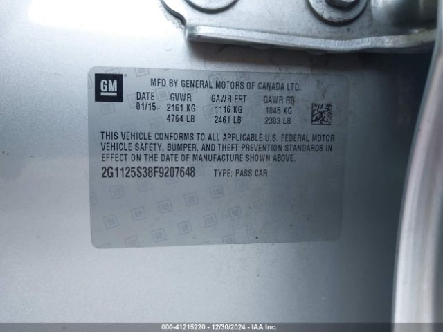 2G1125S38F9207648 Chevrolet Impala 2lt