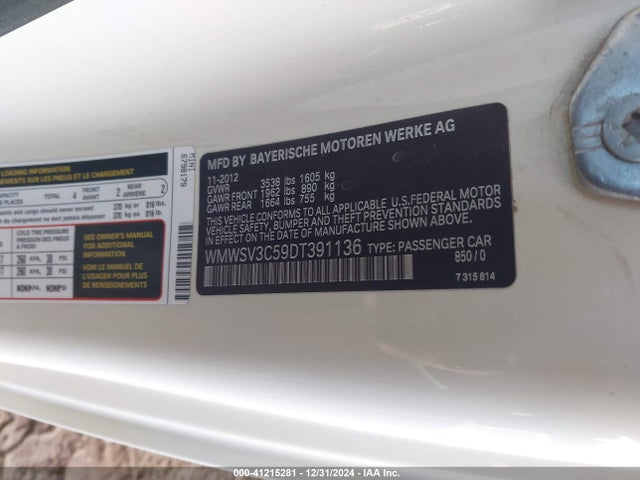 2013 MINI HARDTOP WMWSV3C59DT391136 Photo 8