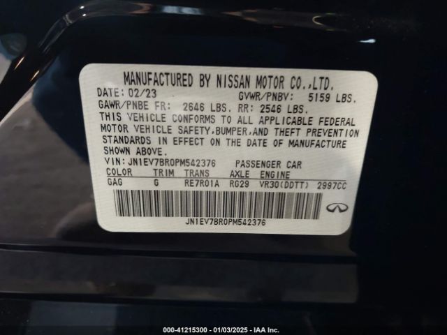 JN1EV7BR0PM542376 Infiniti Q50 Luxe Awd