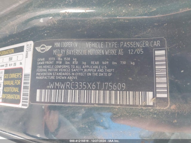2006 MINI COOPER WMWRC335X6TJ75609 Photo 8