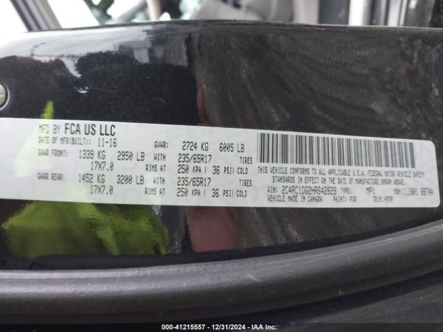 2C4RC1DG2HR642829 Chrysler Pacifica Touring