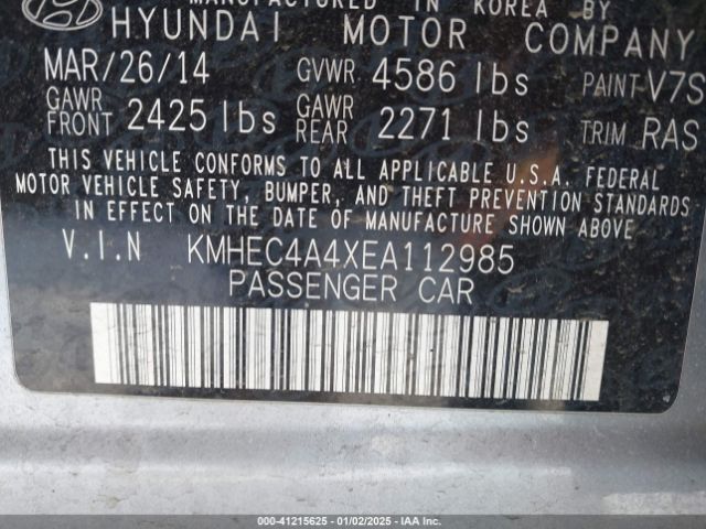 KMHEC4A4XEA112985 Hyundai SONATA HYBRID