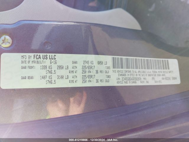2C4RDGBG4GR382970 Dodge Grand Caravan Se