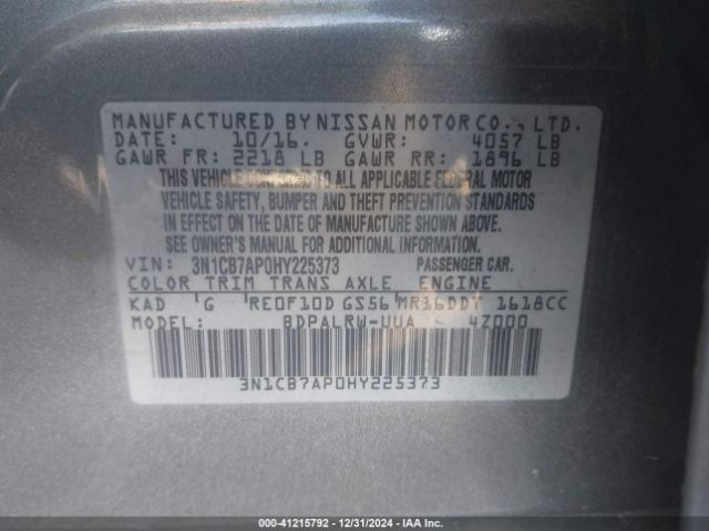3N1CB7AP0HY225373 Nissan Sentra Sr Turbo