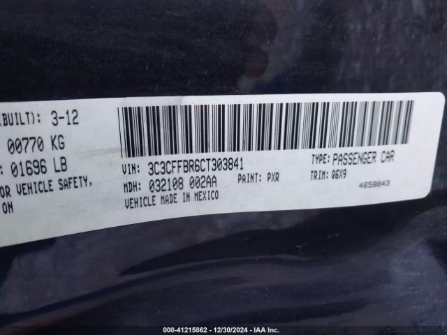 2012 FIAT 500 3C3CFFBR6CT303841 Photo 8