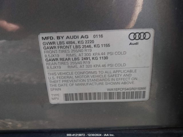 WA1EFCFS4GR015986 Audi Q3 2.0t Premium Plus