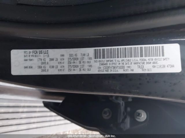 1C6SRFHT9KN716599 RAM 1500 Limited