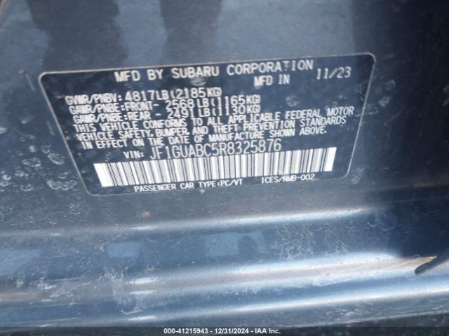 JF1GUABC5R8325876 Subaru Impreza Base 5-door