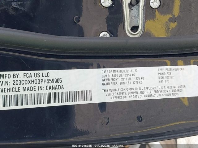 2C3CDXHG3PH559905 Dodge CHARGER GT