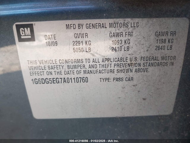 2010 CADILLAC CTS 1G6DG5EG7A0110760 Photo 8