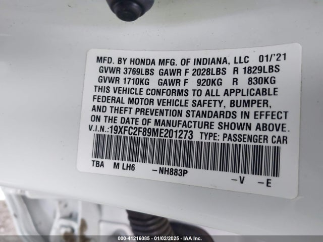 Honda Civic Sport 2021 19XFC2F89ME201273 Image 9