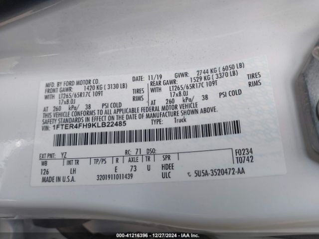 1FTER4FH9KLB22485 Ford RANGER XL