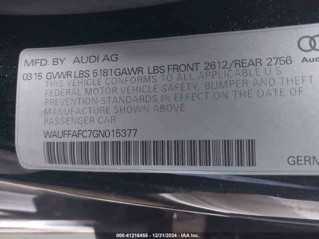 WAUFFAFC7GN015377 Audi A6 2.0t Premium