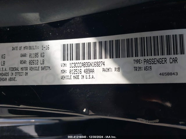 Chrysler 200 Limited 2016 1C3CCCAB3GN169274 Image 9