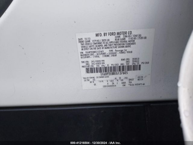 1FAHP2E88EG137605 Ford TAURUS SEL