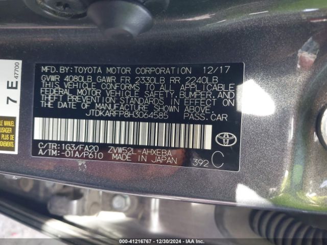 JTDKARFP8H3064585 Toyota Prius Prime Plus