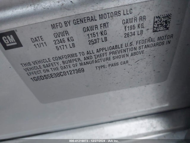 2012 CADILLAC CTS 1G6DS5E38C0127369 Photo 8