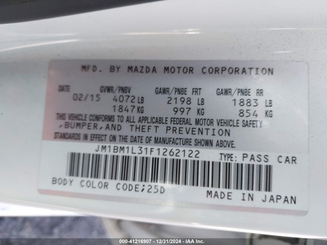 Mazda Mazda3 S Touring 2015 JM1BM1L31F1262122 Image 9