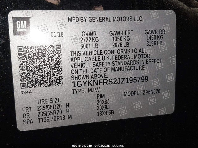 2018 CADILLAC XT5 1GYKNFRS2JZ195799 Photo 8