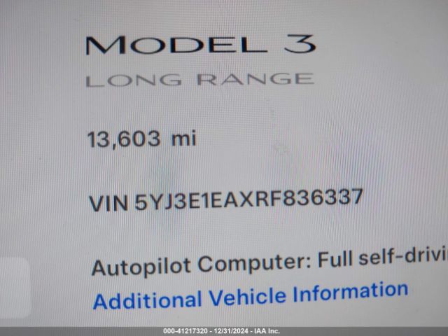 5YJ3E1EAXRF836337 Tesla Model 3 Long Range Dual Motor All-wheel Drive/rear-wheel Drive