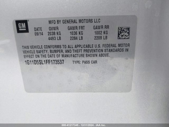 1G11D5SL1FF173537 Chevrolet MALIBU 2LT