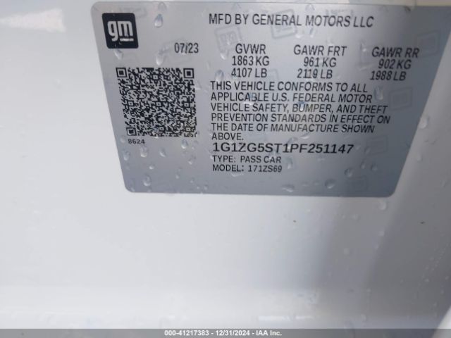 1G1ZG5ST1PF251147 Chevrolet MALIBU RS