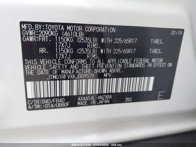 Toyota RAV4 LE 2019 JTMG1RFVXKJ009529 Image 9
