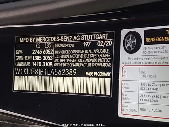 W1KUG8JB1LA562389 Mercedes-Benz m177