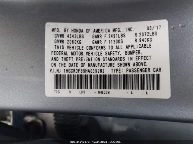1HGCR3F85HA035982 Honda Accord Ex-l V6