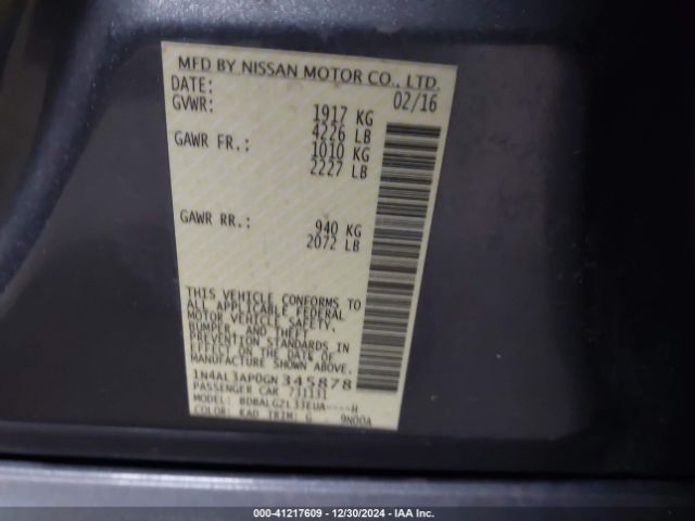 1N4AL3AP0GN345878 Nissan Altima 2.5 S