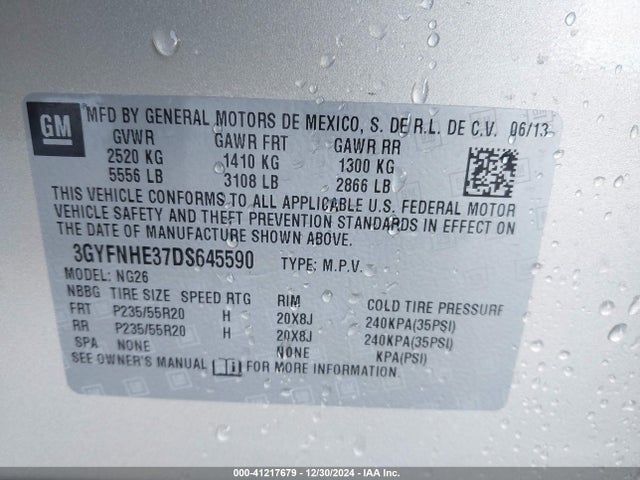 2013 CADILLAC SRX 3GYFNHE37DS645590 Photo 8