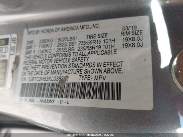 2019 ACURA RDX 5J8TC2H53KL038258 Photo 8