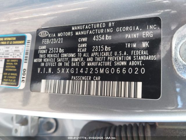 5XXG14J25MG066020 KIA K5 LXS