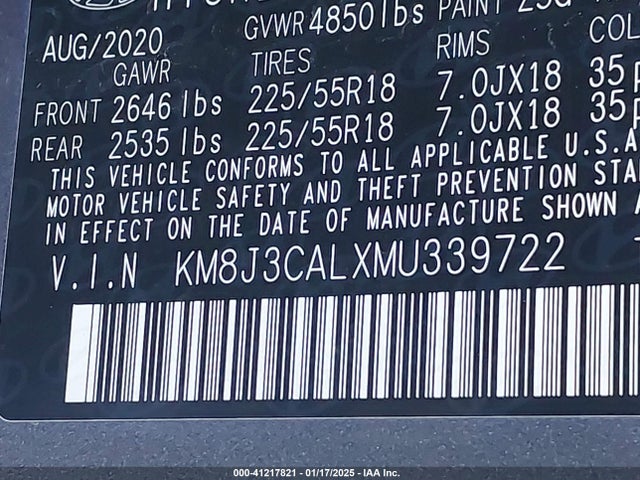 KM8J3CALXMU339722 Hyundai Tucson Ultimate