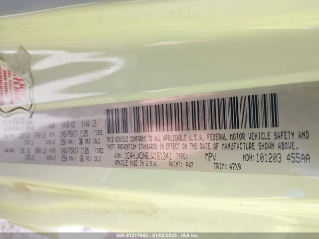 2020 JEEP WRANGLER UNLIMITED 1C4HJXDN6LW161341 Photo 8