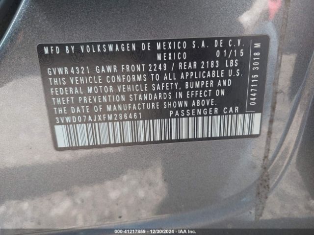 3VWD07AJXFM286461 Volkswagen Jetta 1.8t Se