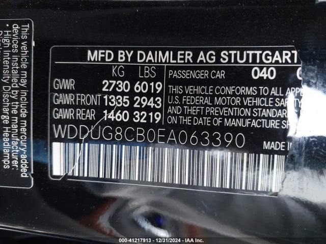WDDUG8CB0EA063390 Mercedes-Benz S 550