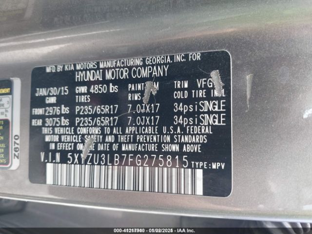 5XYZU3LB7FG275815 Hyundai Santa Fe Sport 2.4l