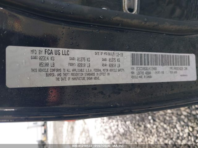 2C3CDXBG6LH119468 Dodge Charger Sxt Rwd