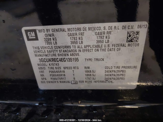 Chevrolet Silverado 1500 1lt 2014 3GCUKREC4EG135195 Image 9