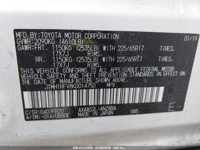 Toyota RAV4 LE 2019 JTMH1RFV8KD014750 Image 9