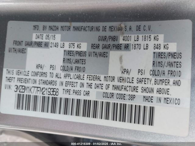 3MZBM1K77FM219358 Mazda pe