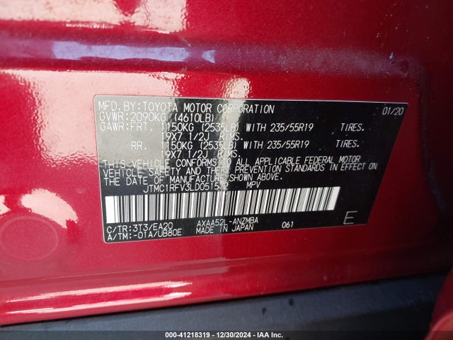 Toyota Rav4 Xle Premium 2020 JTMC1RFV3LD051572 Image 9