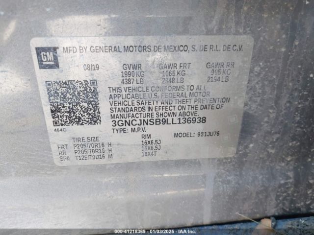 2020 CHEVROLET TRAX 3GNCJNSB9LL136938 Photo 8