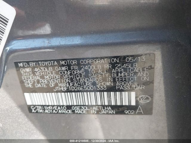 JTHBF1D26E5001333 Lexus IS 250