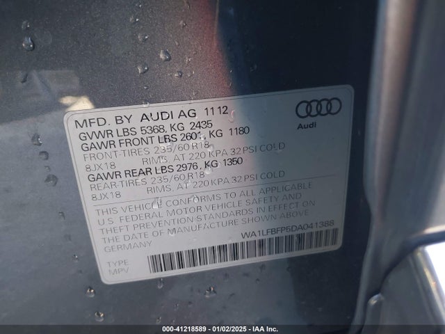 2013 AUDI Q5 WA1LFBFP5DA041388 Photo 8