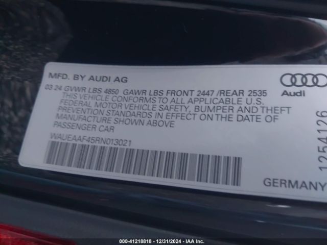 WAUEAAF45RN013021 Audi A4 Premium Plus 45 Tfsi S Line Quattro S Tronic